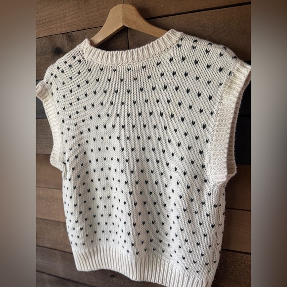 Vintage 80s Sugar Co Ltd Knit Sweater Vest Floral Cottagecore Cream - Picture 9 of 13
